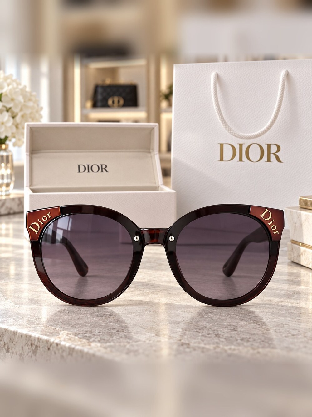 Dior Tortoiseshell Cat Eye Sunglasses
